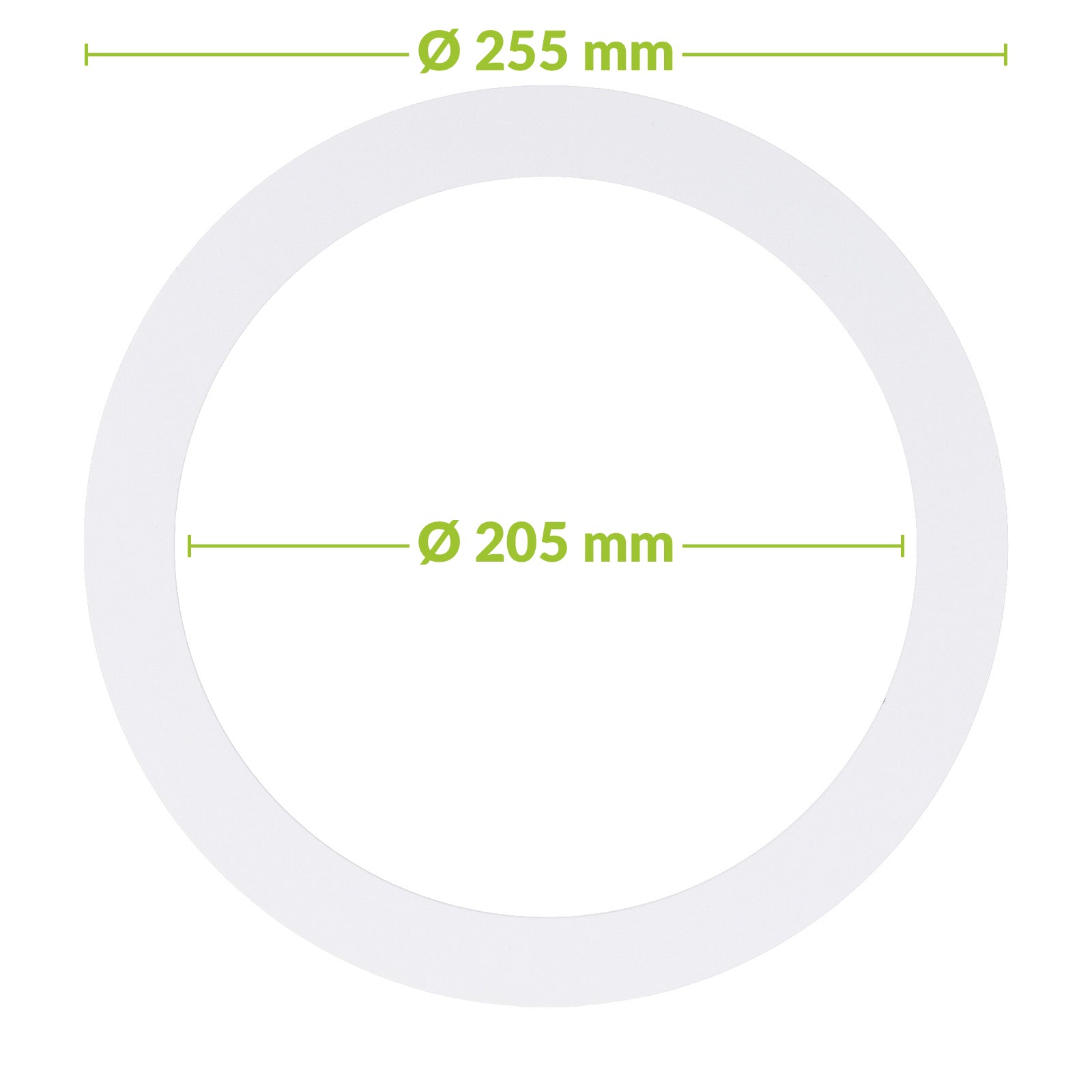 Verloopring metaal wit Ø205-255mm